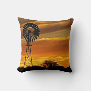 Windmühle und Sonnenuntergang, William Creek, Oodn Kissen