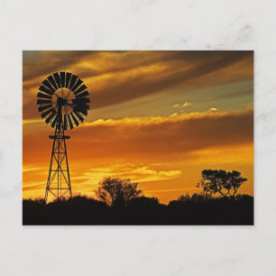 Windmühle und Sonnenuntergang, William Creek, Oodn Postkarte