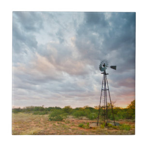 Windmühle und Wolken bei Sonnenuntergang Fliese