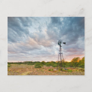 Windmühle und Wolken bei Sonnenuntergang Postkarte