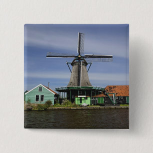 Windmühle, Zaanse Schans, Holland, Niederlande 3 Button