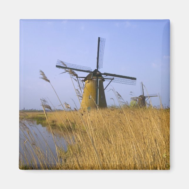 Windmühlen am Kanal in Kinderdijk, 2 Magnet (Vorne)