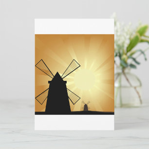 Windmühlen bei Sonnenaufgang Einladung