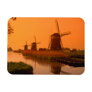 Windmühlen bei Sonnenuntergang, Leidschendam, Nied Magnet