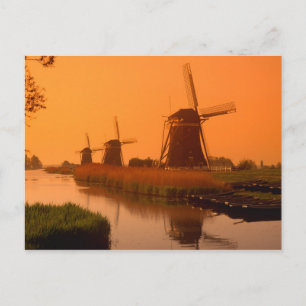 Windmühlen bei Sonnenuntergang, Leidschendam, Nied Postkarte