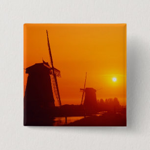 Windmühlen bei Sonnenuntergang, Schermerhorn, Nied Button