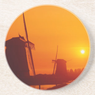 Windmühlen bei Sonnenuntergang, Schermerhorn, Nied Untersetzer