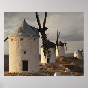 Windmühlen Consuegra, antike La Mancha Poster