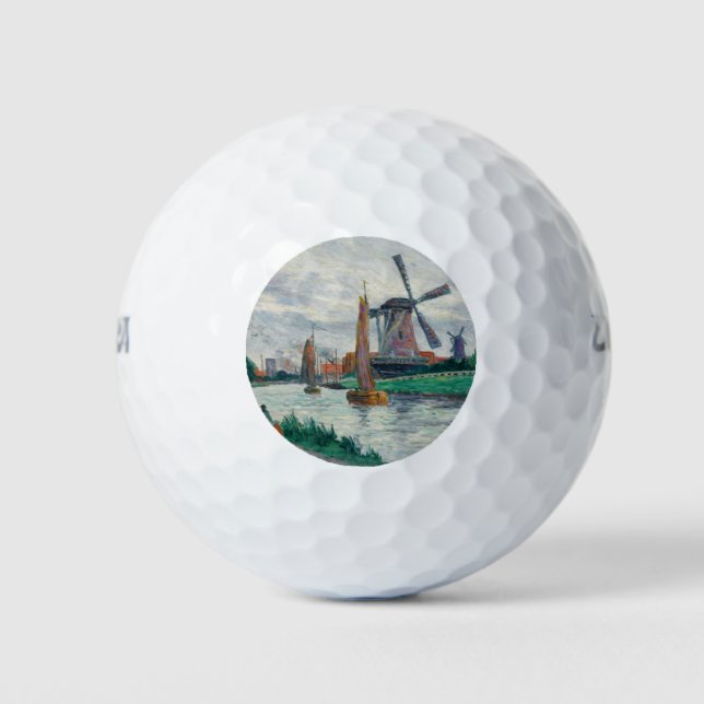 Windmühlen in Holland (Niederlande) Golfball (Vorderseite)