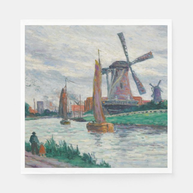Windmühlen in Holland (Niederlande) Serviette (Vorderseite)