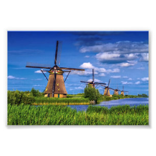Windmühlen in Kinderdijk, Holland, die Niederland Fotodruck