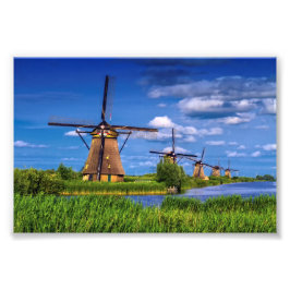 Windmühlen in Kinderdijk, Niederlande Fotodruck