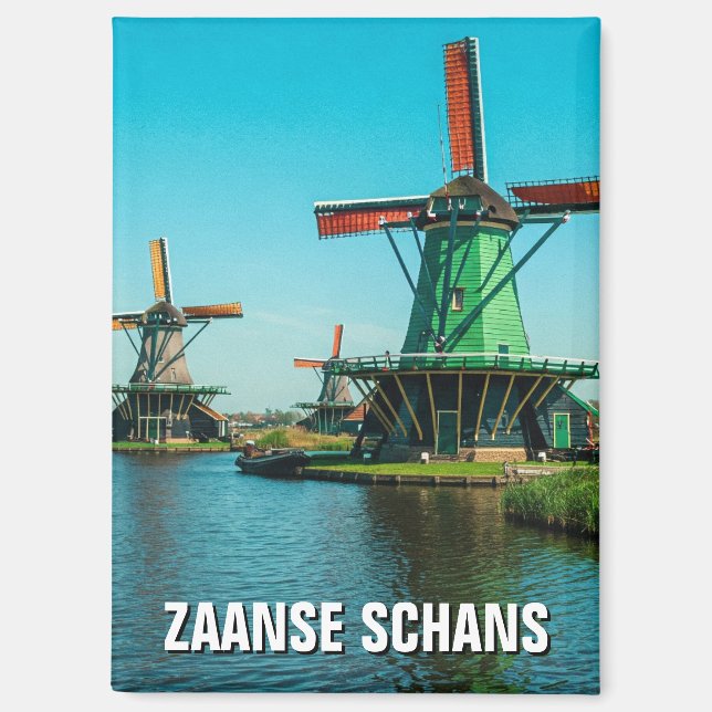 Windmühlen in Zaanse Schans Niederlande Magnet (Vorderseite)