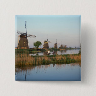 Windmühlen, Kinderdijk, Niederlande Button