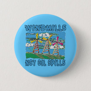 Windmühlen-nicht Ölpest-T-Shirts Button
