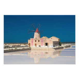 Windmühlen- und Salzwannen an der Saline von Fotodruck