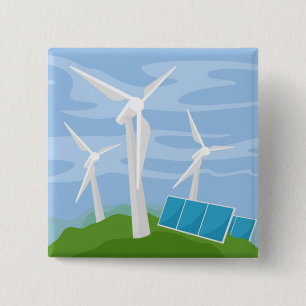 Windmühlen und Solarzellen Button