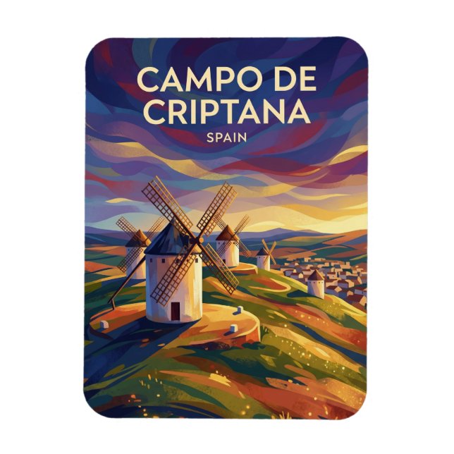 Windmühlen von Campo de Criptana Spanien Magnet (Vertikal)