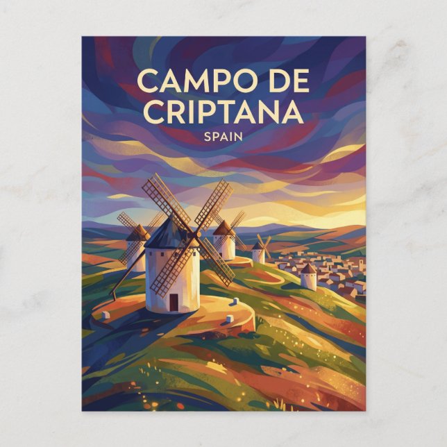 Windmühlen von Campo de Criptana Spanien Postkarte (Vorderseite)