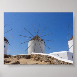 Windmühlen von Mykonos Poster