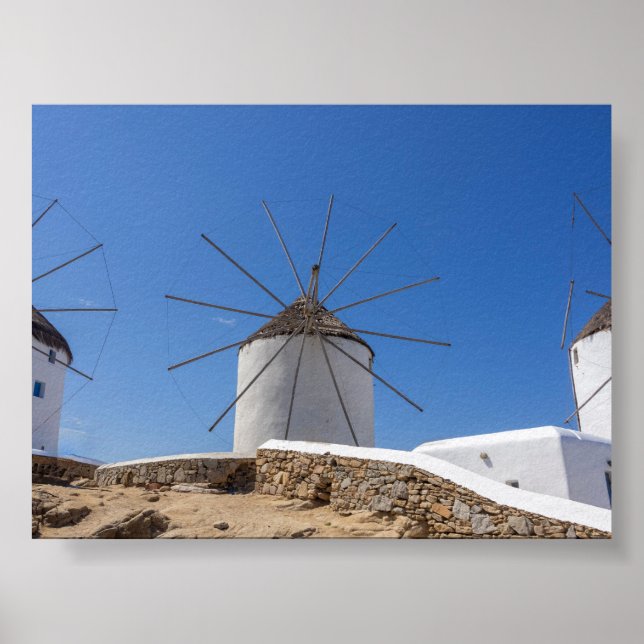Windmühlen von Mykonos Poster (Vorne)