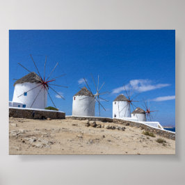 Windmühlen von Mykonos Poster