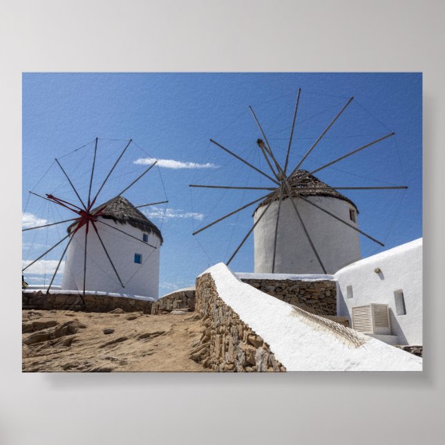 Windmühlen von Mykonos Poster (Vorne)