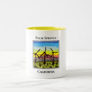 Windmühlen von Palm Springs California Zweifarbige Tasse