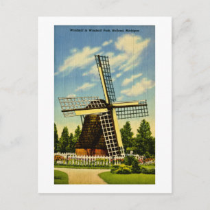 Windmühlenpark Holland, Michigan Vintage Postkarte
