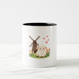 Windmühlenwiese Schafe Zweifarbige Tasse