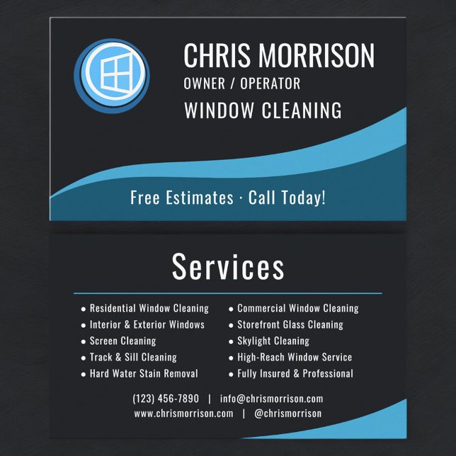 Window Cleaning Service  Visitenkarte (Von Creator hochgeladen)