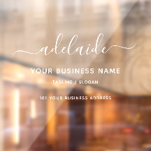 Window Decal Clings Business Zuhause Script Name-Z