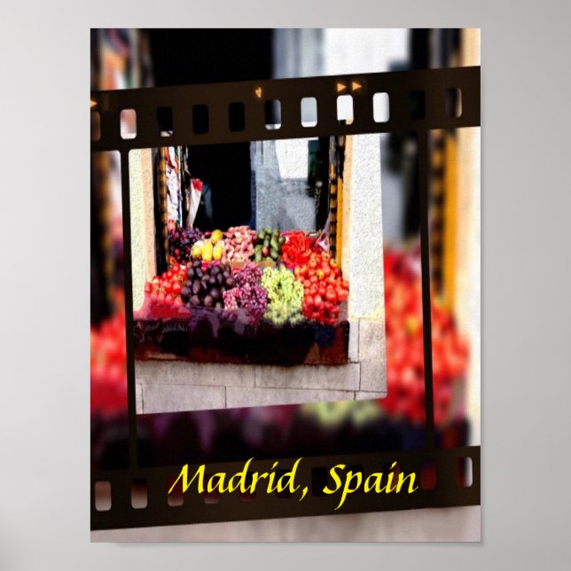 Window Fruit Market - Madrid, Spanien Poster (Vorne)
