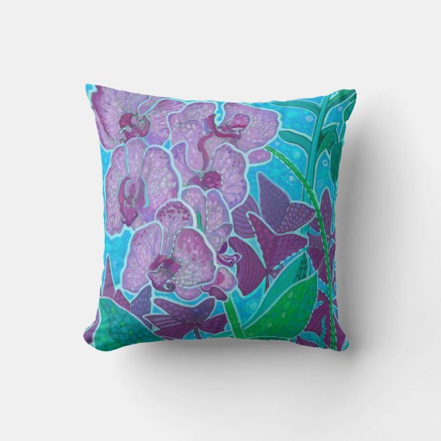 Window Garden Orchid Blume Florenz Kissen (Vorderseite)
