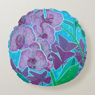 Window Garden Orchid Blume Florenz Rundes Kissen