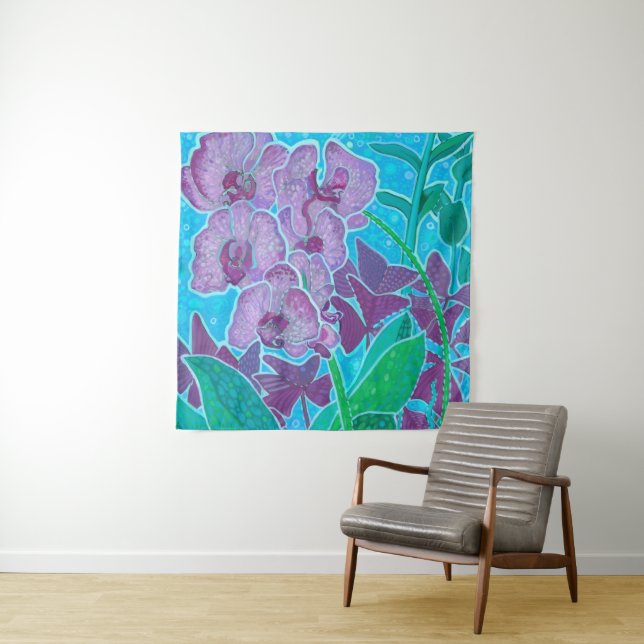 Window Garden Orchid Blume Florenz Wandteppich (Beispiel)