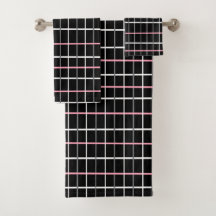 Window Pane Print in Schwarz/Weiß mit Rosa