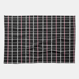 Window Pane Print in Schwarz/Weiß mit Rosa Geschirrtuch