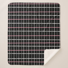 Window Pane Print in Schwarz/Weiß mit Rosa Sherpadecke