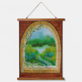 Window Wandteppich Mit Holzrahmen