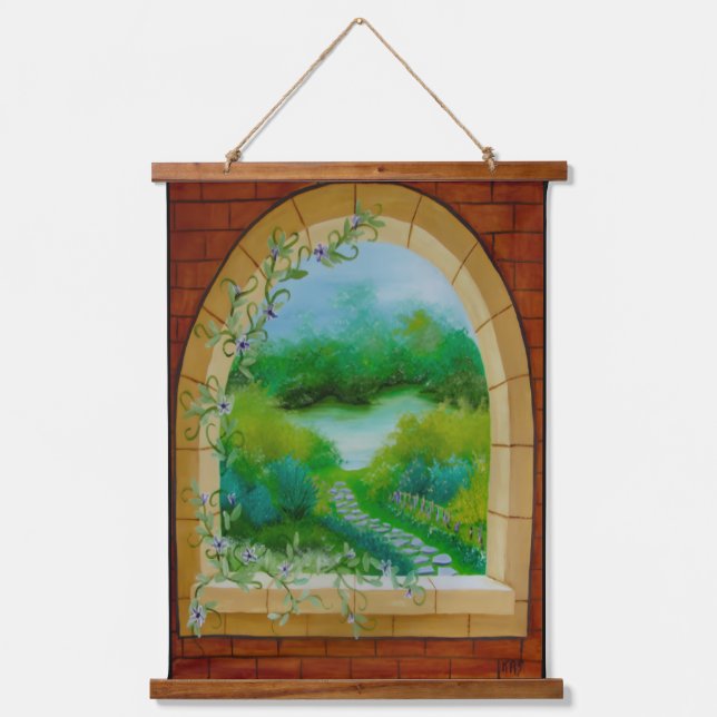 Window Wandteppich Mit Holzrahmen (Vorderseite)