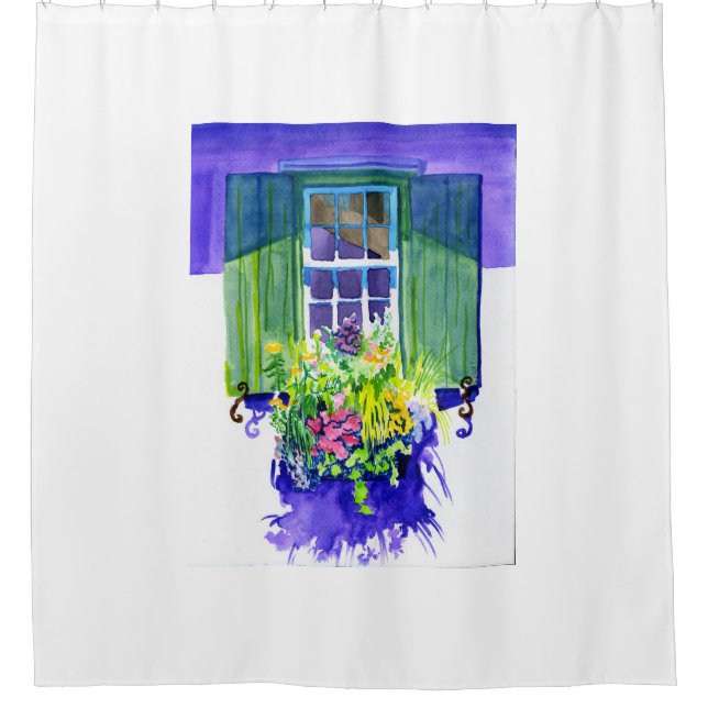 Windows-Aquarell Duschvorhang (Vorderseite)