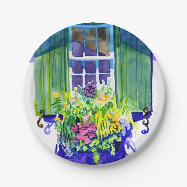 Windows-Aquarell Pappteller (Vorderseite)