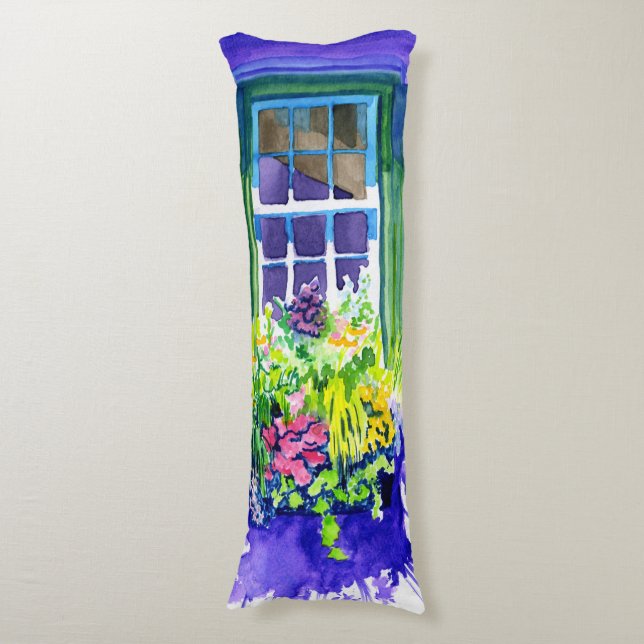 Windows-Aquarell Seitenschläferkissen (Vorderseite Vertikal)
