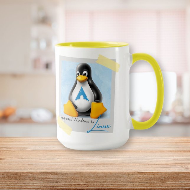 Windows Arch Linux Tux aktualisiert Tasse (Upgraded Windows Arch Linux Tux Mug)
