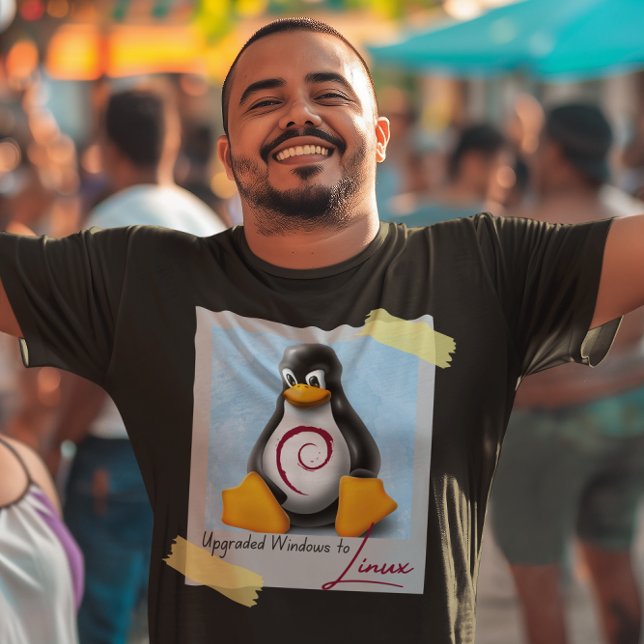 Windows Debian Linux Tux aktualisiert T-Shirt (Upgraded Windows Debian Linux Tux T-Shirt)