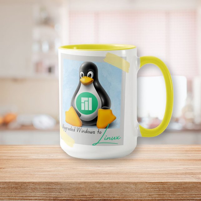 Windows Manjaro Linux Tux aktualisiert Tasse (Upgraded Windows Manjaro Linux Tux Mug)