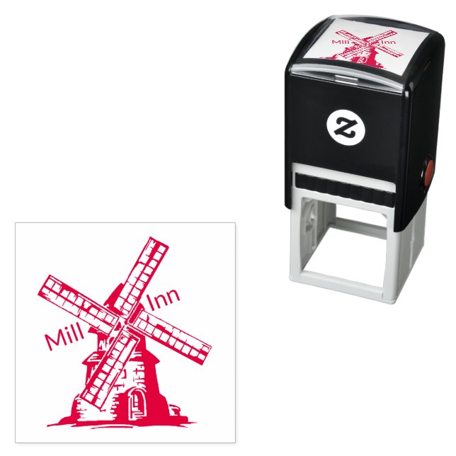 Windows-Mühle personalisieren mit Ihrem Logo und T Permastempel (Beispiel)