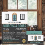 Windows & Türen, Fenster & Türen Fitter Company Flyer<br><div class="desc">Windows & Doors,  Fenster & Türen Fitter Company Werbung Flyer durch den Business Card Store.</div>