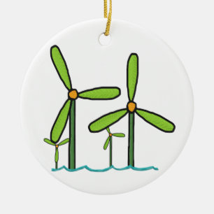 Windpark Keramik Ornament